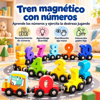 🔥Compra 1 y llévate 1 gratis🔥🚂 Tren Magnético de Números para Niños | Juguete Educativo de Construcción para Aprender Jugando