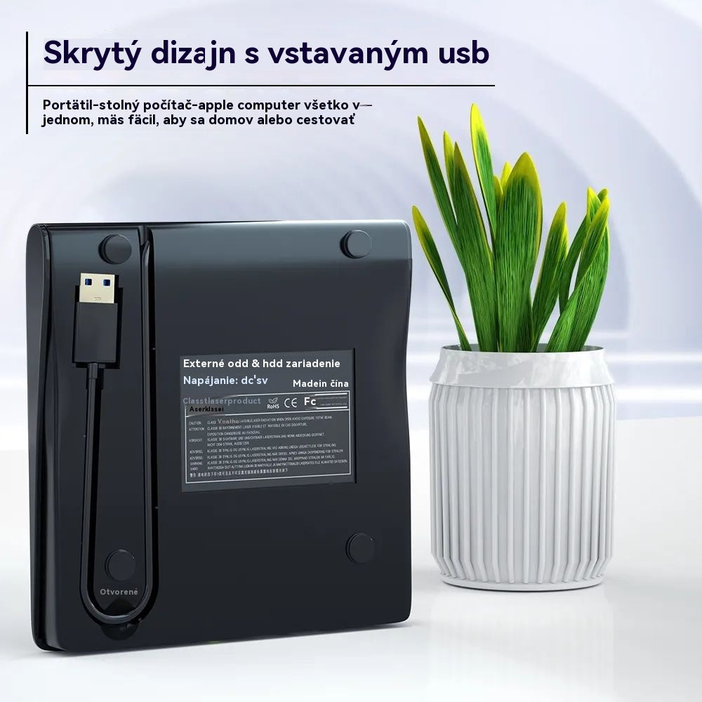 💿💻 Externá CD/DVD mechanika – Plug and play, prenosná a ľahko použiteľná, kompatibilná so systémami Mac/Windows