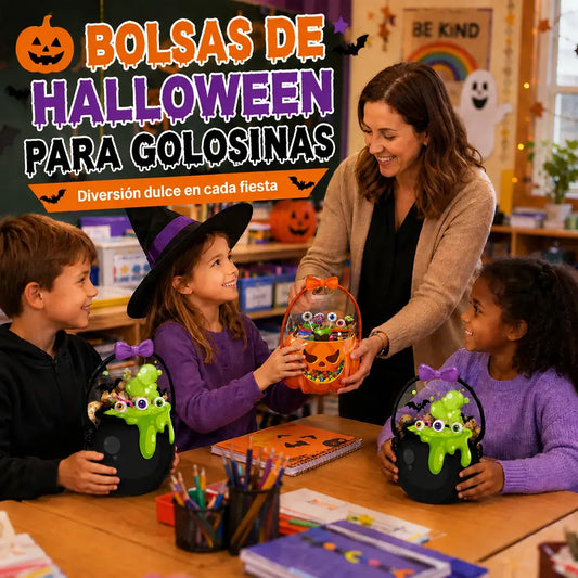 20 piezas 28€ 🎃Bolsas de plástico para dulces de Halloween, bolsas para caramelos de truco o trato