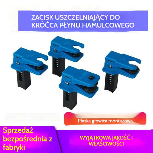 🚗 🔧【Zestaw 4 sztuk】Zacisk do przewodu płynu hamulcowego – zapobiega wyciekom płynu hamulcowego