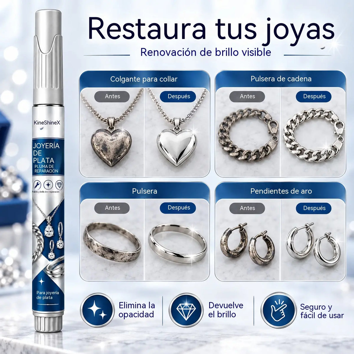 🔥Compra uno, llévate otro gratis🔥 Lápiz para reparar arañazos y retocar joyas de plata