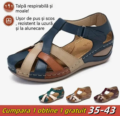 ✨ 💜【35-43】Letné dámske sandále z mäkkej kože s dutou podrážkou, pohodlné a ležérne, 2025