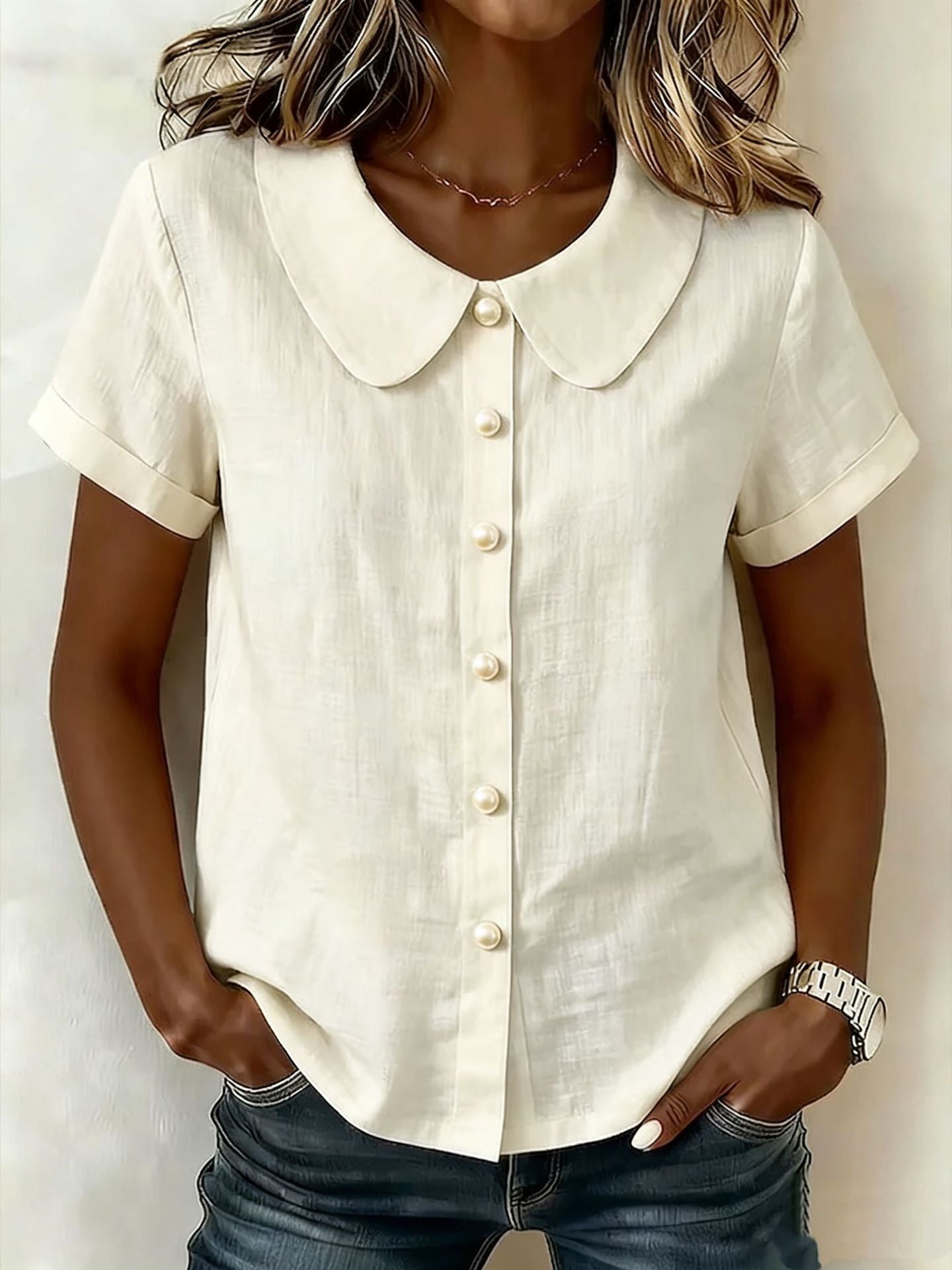 ✨【S-3XL】🎉Nueva camisa francesa elegante de manga corta para mujer, 2026