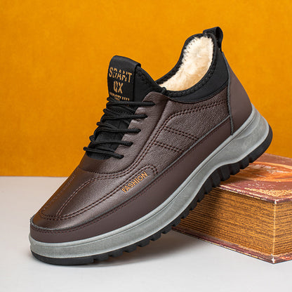 ⛄🔥【Zľava 50 %】2025 Nová pánska zimná každodenná športová obuv, pravá koža, vodeodolná, s mäkkou podrážkou a zamatom