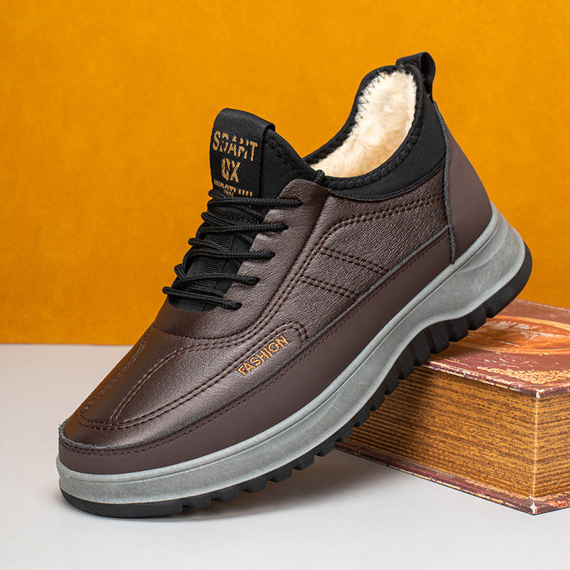 ⛄🔥【Zľava 50 %】2025 Nová pánska zimná každodenná športová obuv, pravá koža, vodeodolná, s mäkkou podrážkou a zamatom