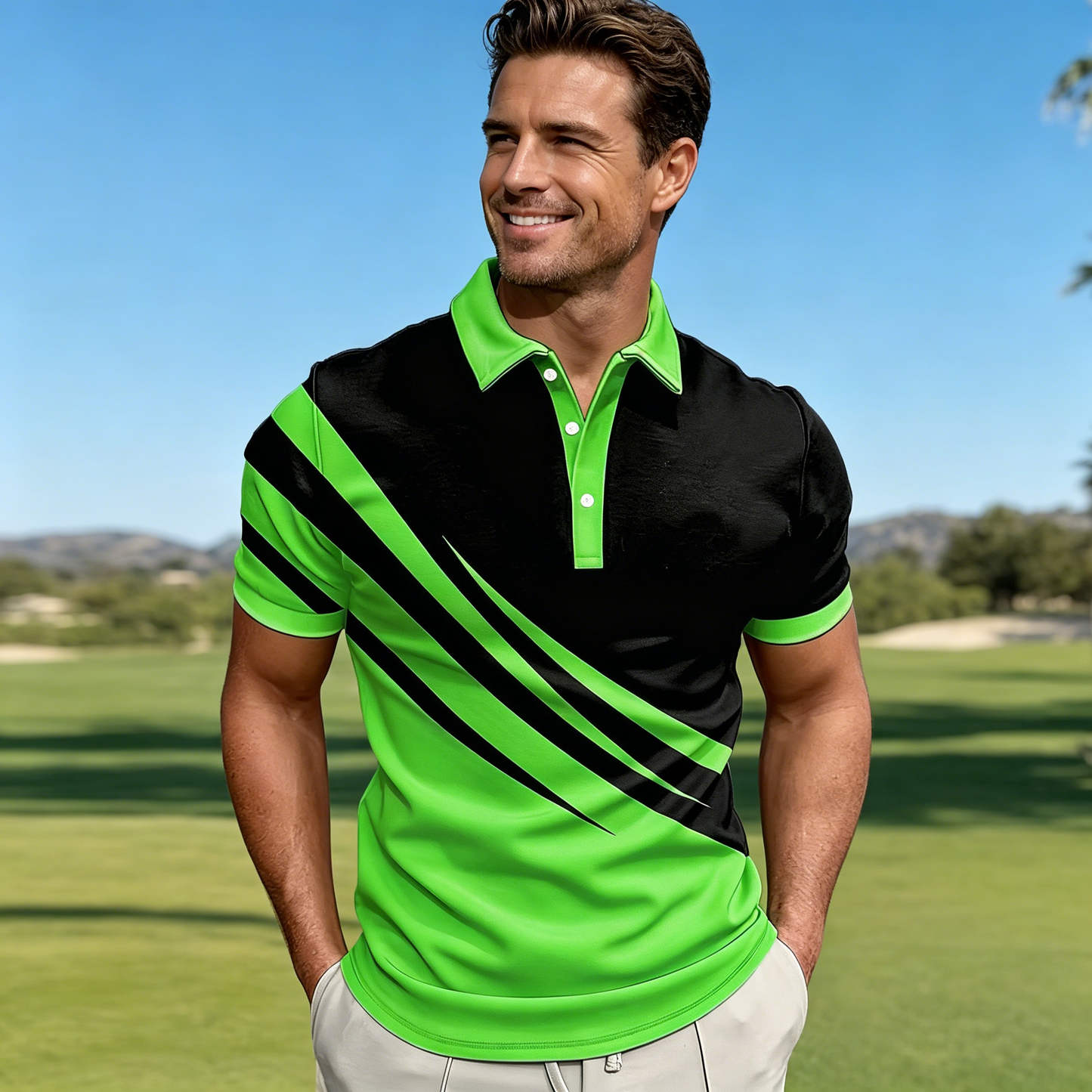 🔥 ¡NUEVA TENDENCIA! [S-6XL] Camisa Polo para Hombre Slim con Rayas 3D | Estilo Casual Básico ⚡