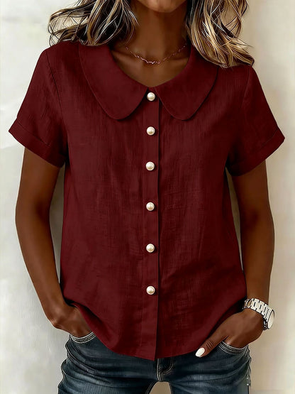 ✨【S-3XL】🎉Nueva camisa francesa elegante de manga corta para mujer, 2026