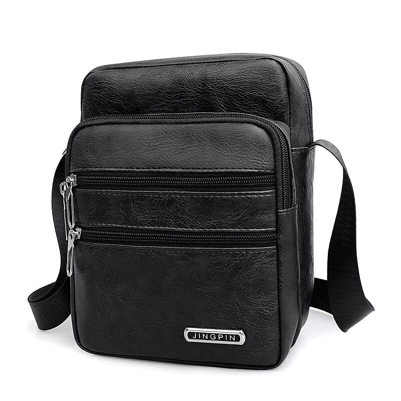 Bolso de hombro para hombre, nuevo, de piel auténtica, de alta calidad y gran capacidad.