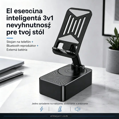 🔥 3 v 1: Bluetooth reproduktor + nabíjačka + 360° stojan na mobilný telefón 📱🔊⚡