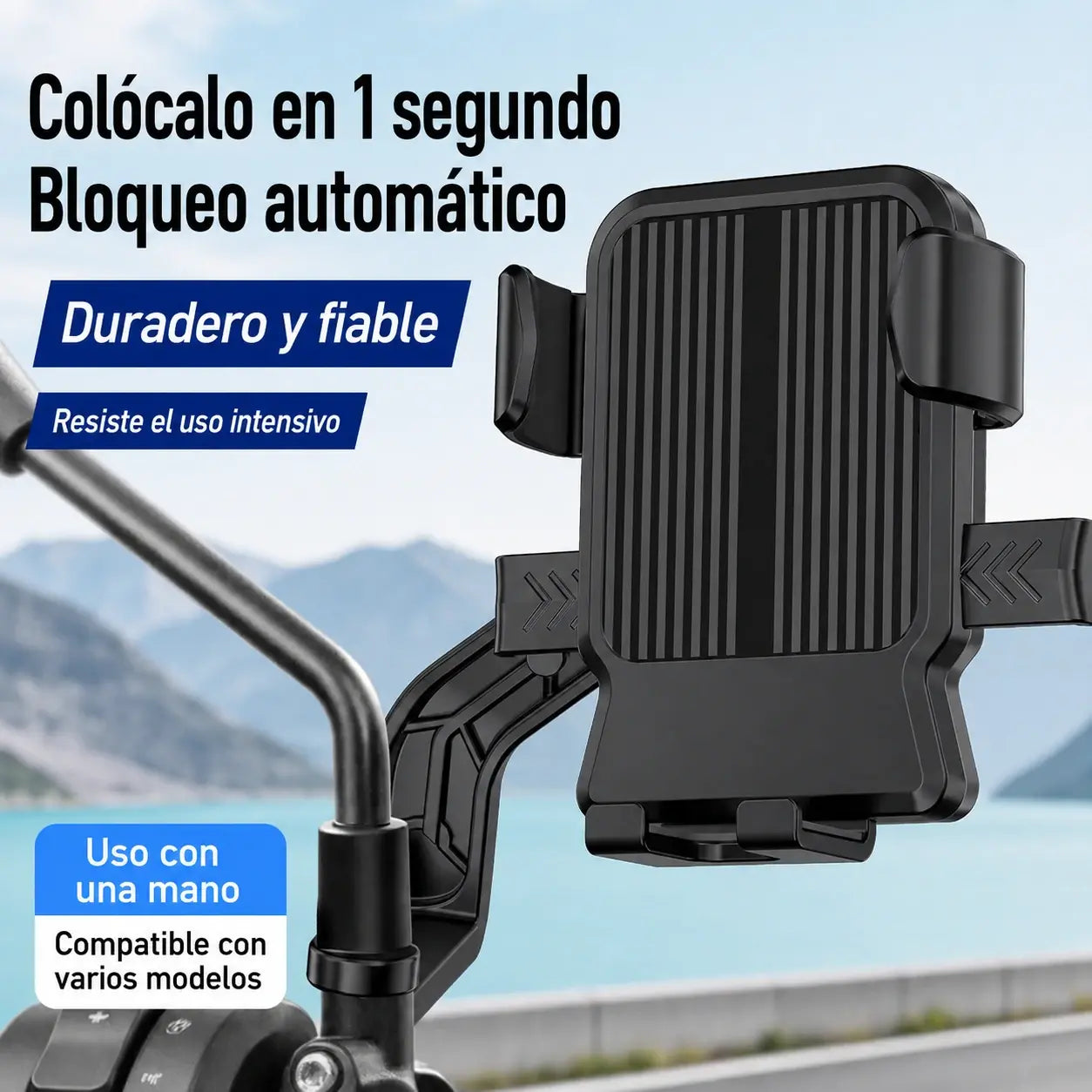 🚴 Soporte para móvil de bicicleta y moto con agarre firme