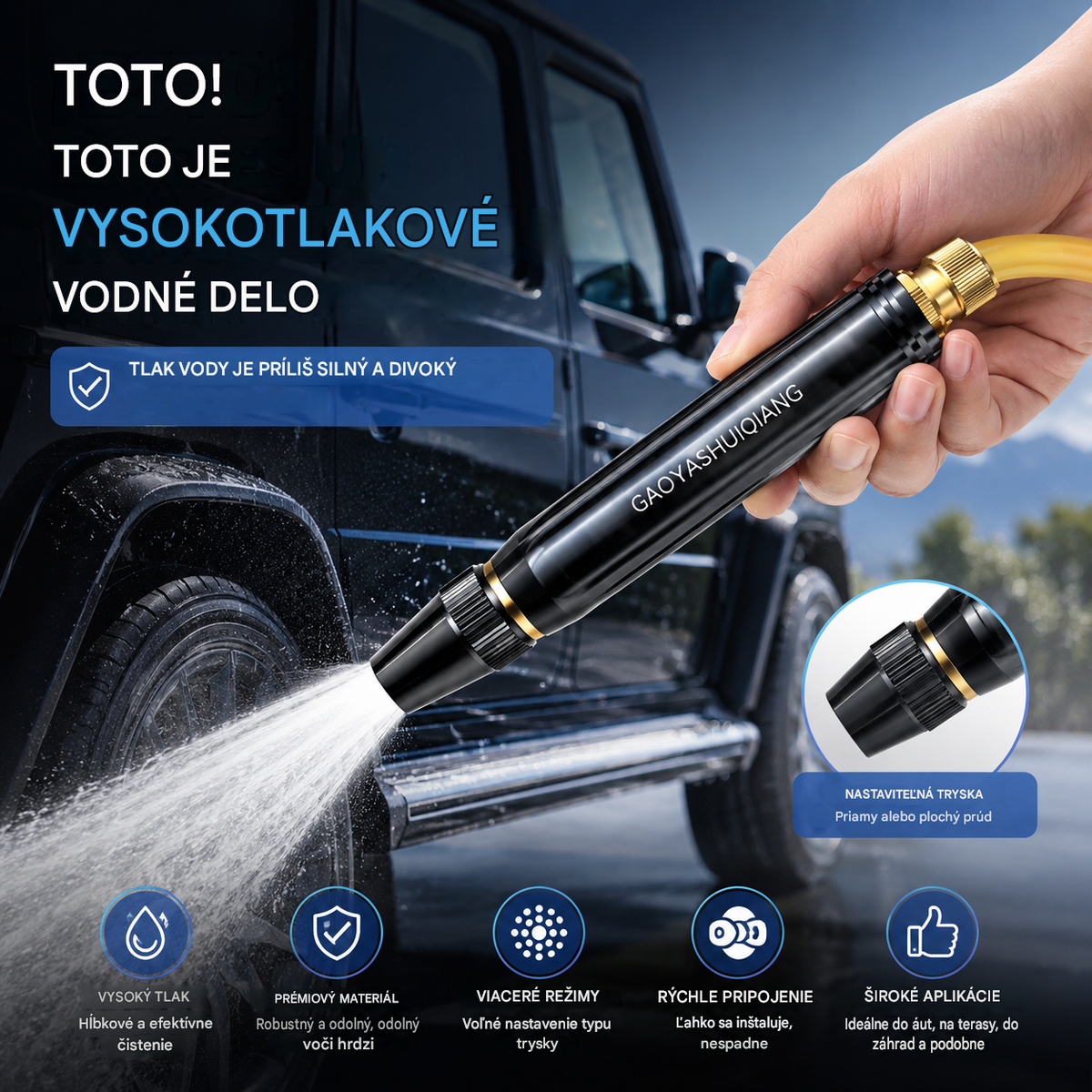 💦【1 ks za 23 eur】Posledný deň zľavy 55 %: vysokotlaková striekacia pištoľ na domáce použitie.