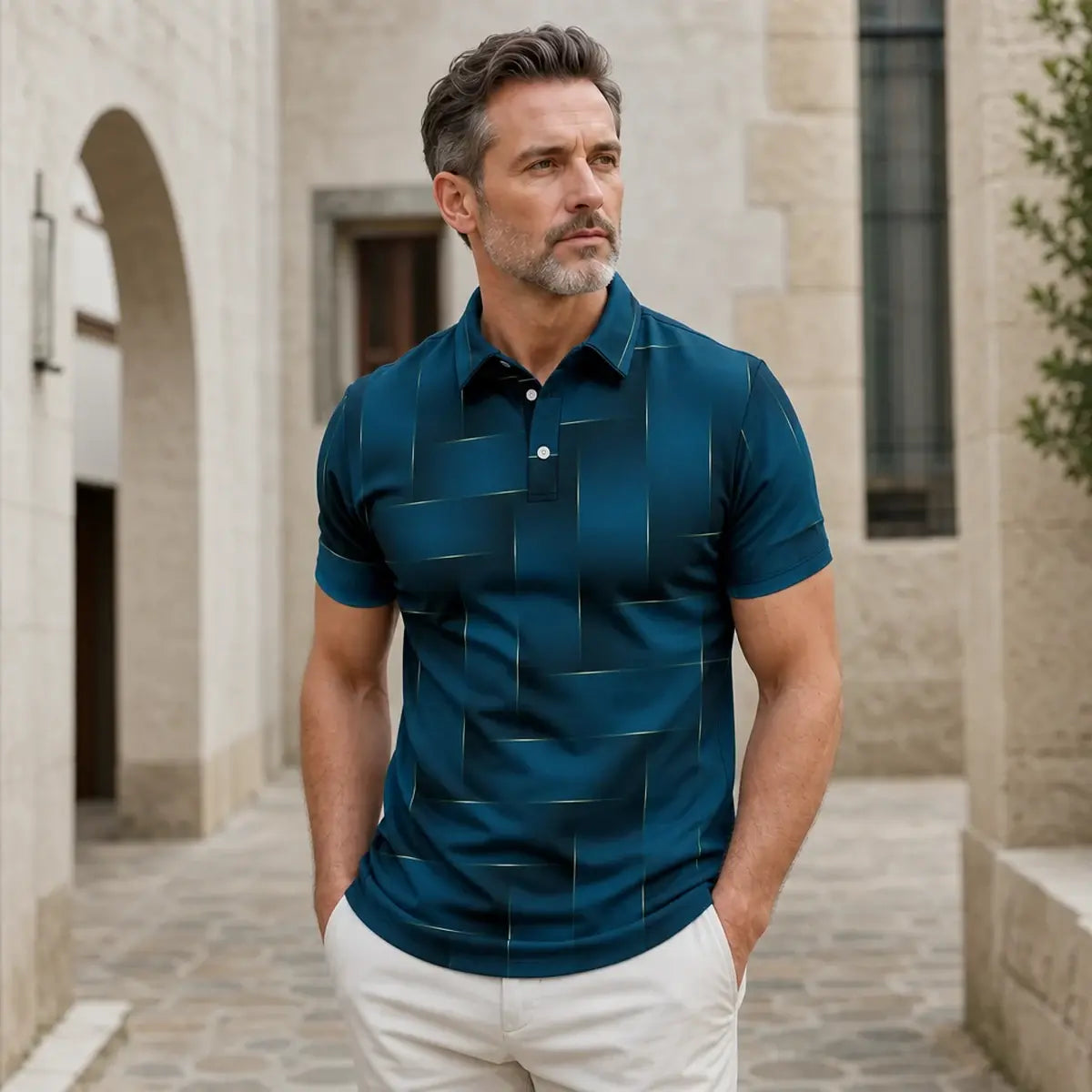 【Nový letný doplnok】【S-5XL】Nové letné pánske ľahké luxusné kockované polo tričko - príjemné na dotyk a priedušné