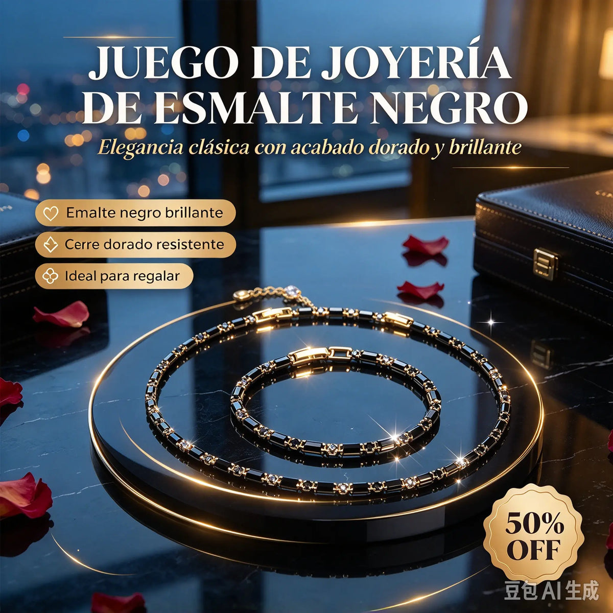 ✨【Collar + Pulsera】1 juego 27 euro📢📢 Juego de joyas deslumbrantes para hombre: diseño llamativo con circonita cúbica, estilo urbano sofisticado y ajuste regulable ⛓️