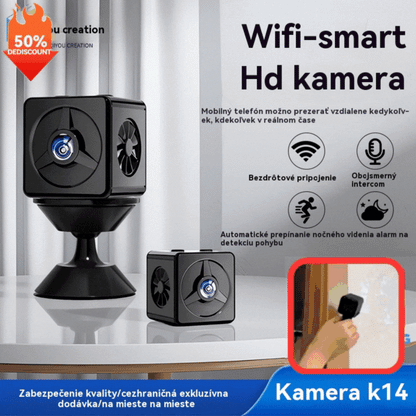 🏠📹🕵️Malá štvorcová kamera, inteligentná kamera s vysokým rozlíšením, bezdrôtové diaľkové monitorovanie domácnosti cez WiFi