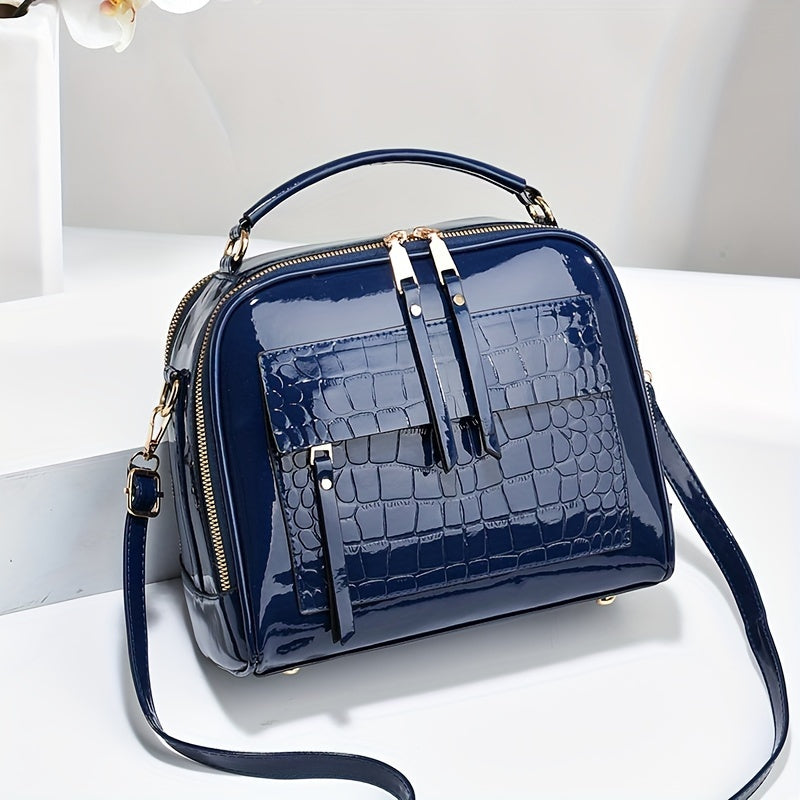 【50%OFF】Priamy predaj z továrne, lesklá crossbody kabelka z lakovanej kože