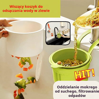 🧺Koszyk odpływowy do zlewu do użytku domowego | Oszczędza czas i wysiłek, odprowadza wodę, oddziela mokre od suchych i sortuje śmieci 👋❌