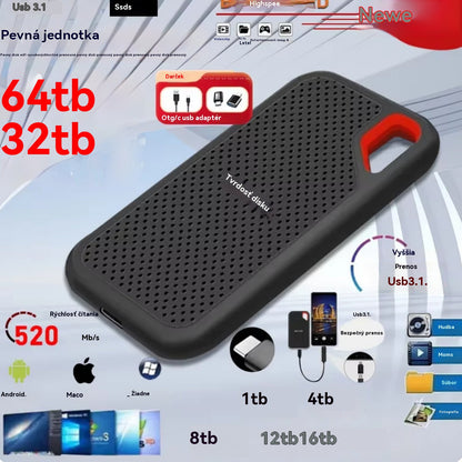 【Posledný deň 🔥50% zľava】💥【8TB-128TB】 Vysokorýchlostný a veľkokapacitný mobilný pevný disk