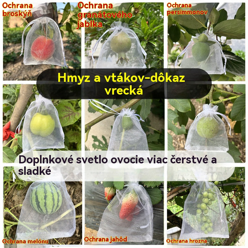 🍒🍇 Viacúčelové priedušné sieťované vrecia proti hmyzu na ochranu hrozna, jahôd a ovocných stromov