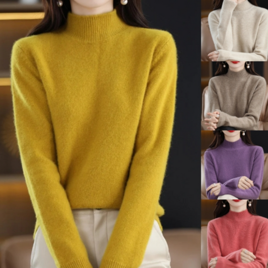 🌼🌸Jesenski i zimski stil🌸Pleteni džemper s polukragnom i dugim rukavima, svestran🌿