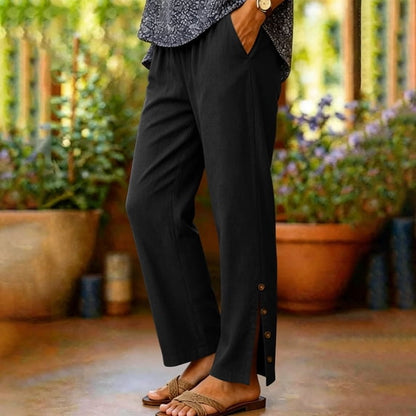 😍💕48% de descuento💕 [45–100 kg] Pantalones casuales de algodón y lino para mujer ✅️ Pago contra entrega disponible