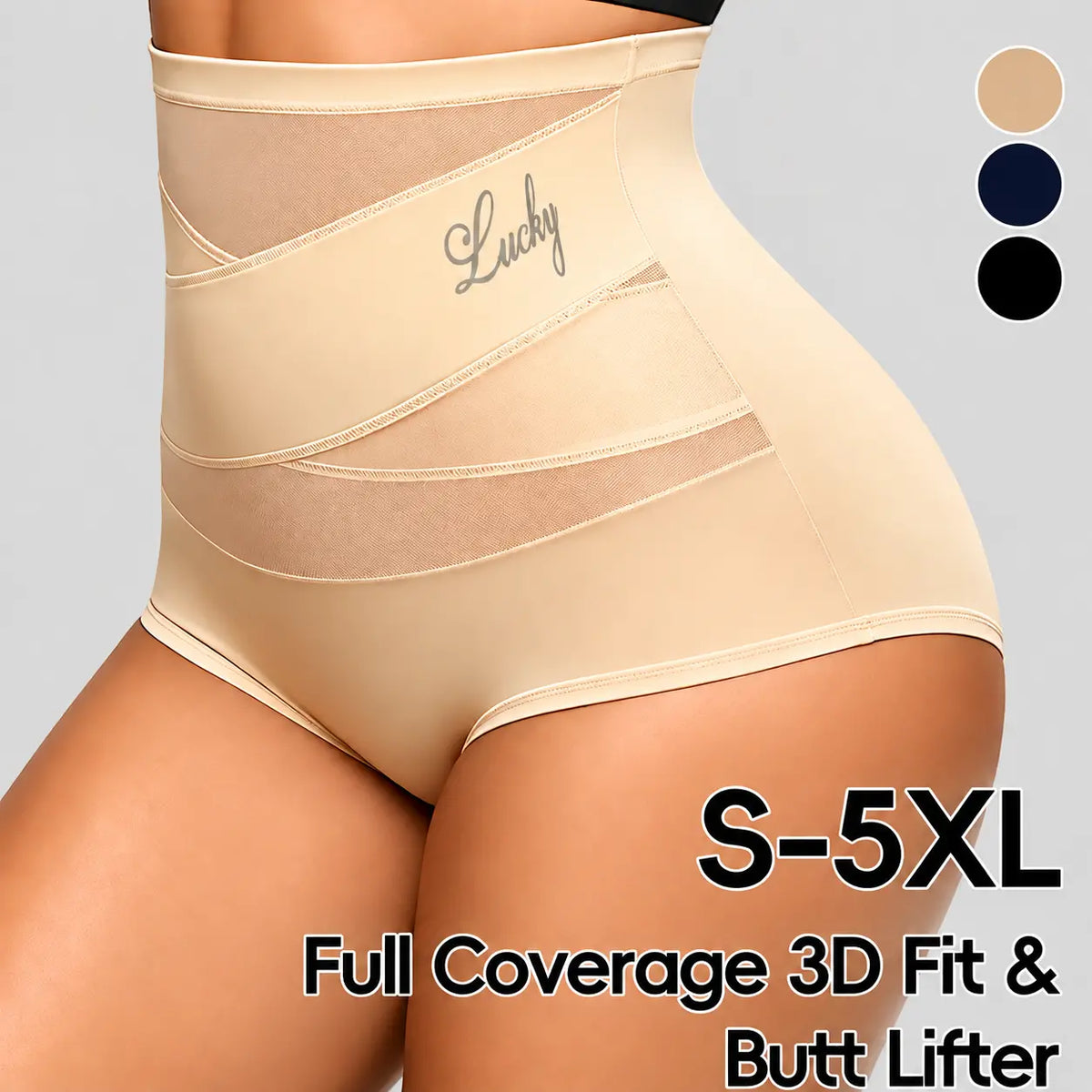 🔥 Oferta por tiempo limitado: 3 piezas 🌸🎁 Ropa interior de talle alto de tallas grandes con diseño cruzado y efecto aplanador de abdomen.