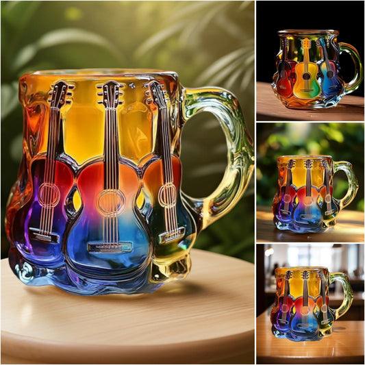 🎸🎵【Oferta limitada】☕Taza de café con forma de guitarra hecha a mano