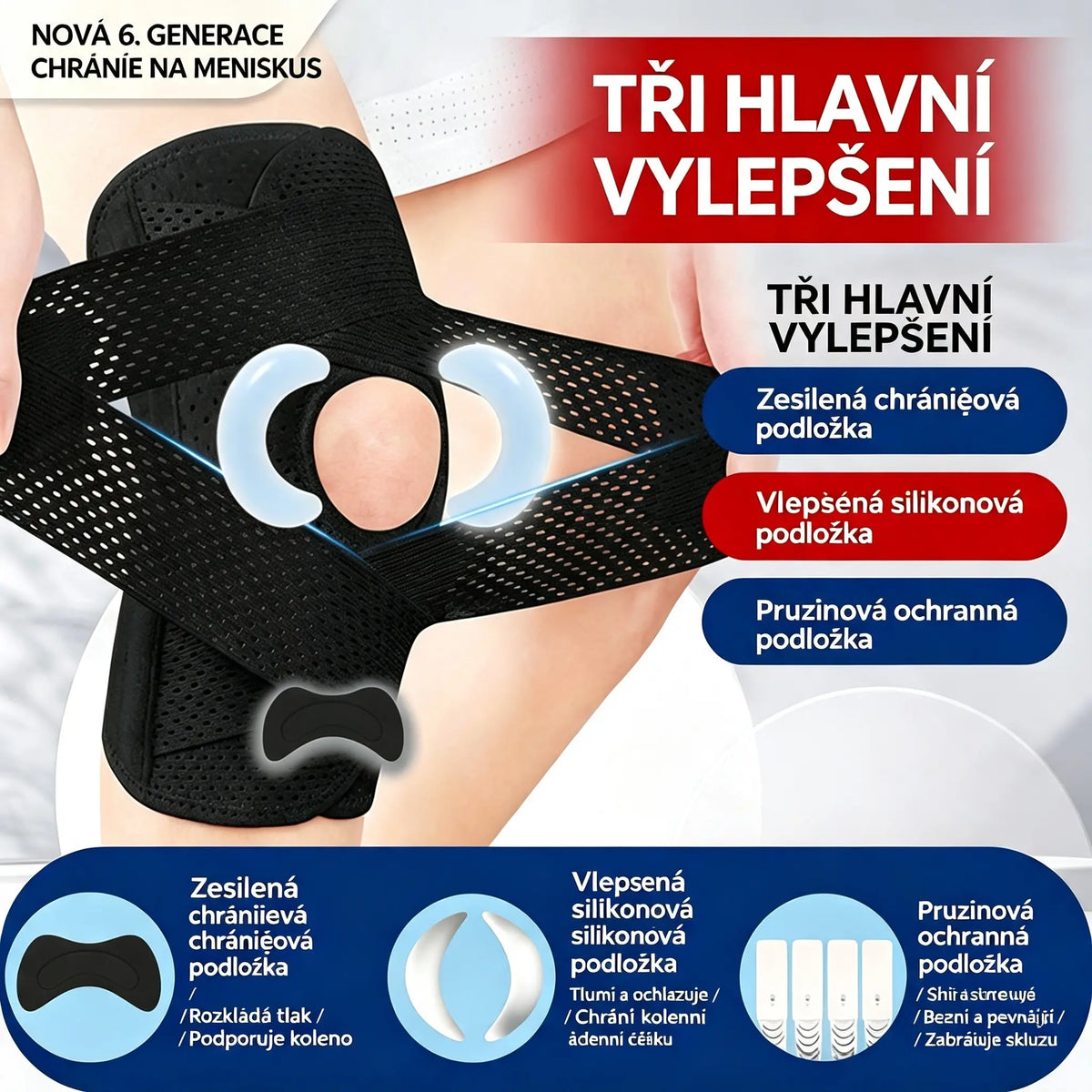 [Kupte 1, dostanete 1 zdarma] Unisex kolenní ortéza, vhodná pro sport i chůzi, vhodná pro každého.