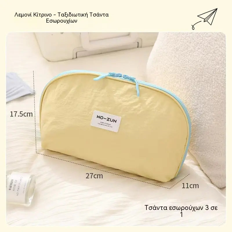 🧳💕 Estuche organizador de viaje portátil para ropa interior: almacenamiento separado para sujetadores, braguitas y calcetines.