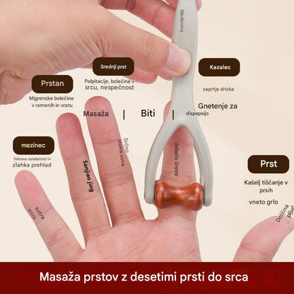 🎁💸【Kupite 2, dobite 2 gratis】🌿 Masažer za prste iz masivnega lesa: Valjčki iz naravnega lesa pomagajo odblokirati meridiane sklepov in lajšajo utrujenost rok.
