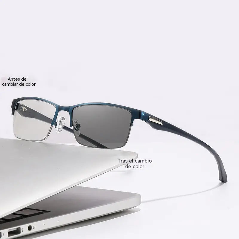 Nuevas gafas de lectura semi al aire para personas de mediana edad y mayores, con funciones de zoom, multifocales, fotosensibles, fotocromáticas y de bloqueo de luz azul.