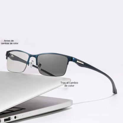 Nuevas gafas de lectura semi al aire para personas de mediana edad y mayores, con funciones de zoom, multifocales, fotosensibles, fotocromáticas y de bloqueo de luz azul.