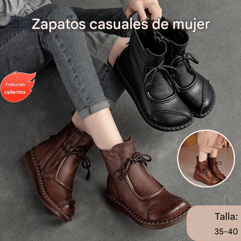 👢🔥【Tallas 35-40】👍Botas de cuero retro suave de nuevo estilo 2025, transpirables y cómodas