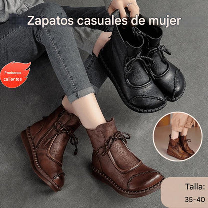👢🔥【Tallas 35-40】👍Botas de cuero retro suave de nuevo estilo 2025, transpirables y cómodas