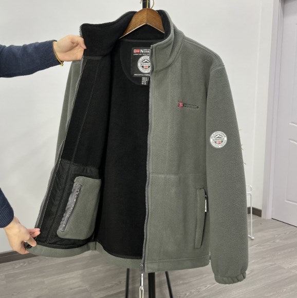 🔥💥【XS-3XL】 Pánska ležérna teplá jesenná a zimná hrubá zamatová fleecová pánska bunda veľkej veľkosti 3779056