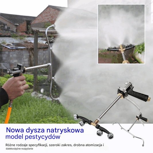 💦💦 Nowy czterogłowicowy pistolet natryskowy z wachlarzową drobną mgiełką o dużej powierzchni natrysku, wykonany z antykorozyjnej stali nierdzewnej