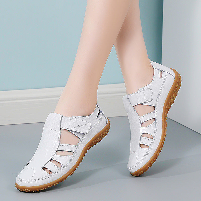 【35-43】 Letné ručne vyrábané retro mäkká podrážka na voľný čas sandále na suchý zips 3696770