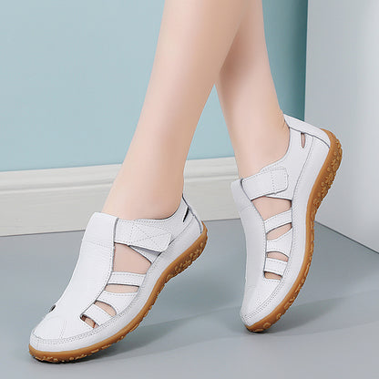 【35-43】 Letné ručne vyrábané retro mäkká podrážka na voľný čas sandále na suchý zips 3696770