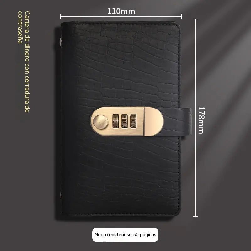 📓-35%💰🔐Se utiliza una libreta protegida con contraseña para guardar cheques, dinero en efectivo, tarjetas bancarias y diversos comprobantes.