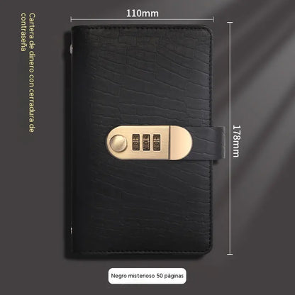 📓-35%💰🔐Se utiliza una libreta protegida con contraseña para guardar cheques, dinero en efectivo, tarjetas bancarias y diversos comprobantes.