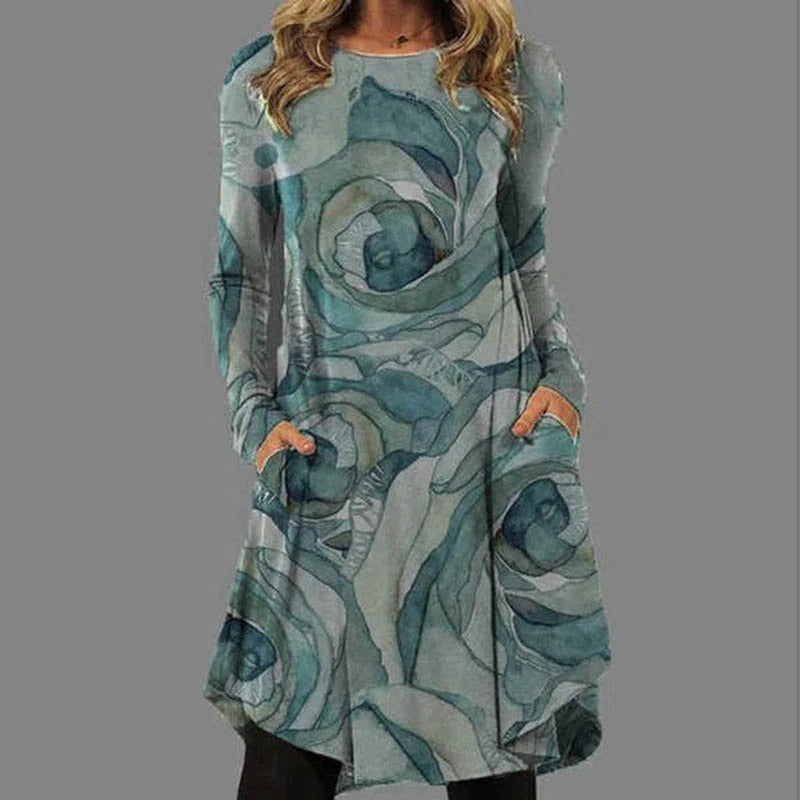 👗💕Časovo obmedzená zľava 【S-5XL】 Jesenné nové elegantné dámske šaty s retro potlačou 2025