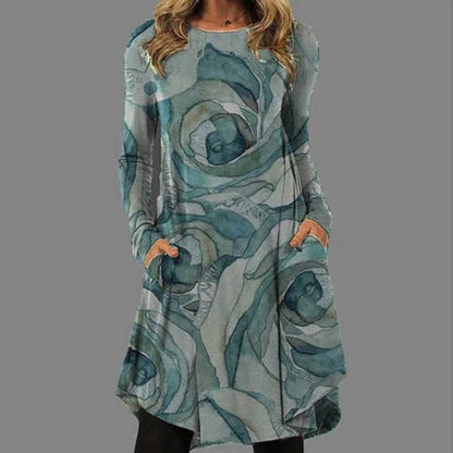 👗💕Časovo obmedzená zľava 【S-5XL】 Jesenné nové elegantné dámske šaty s retro potlačou 2025