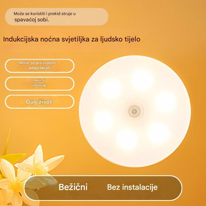 🏡💡【Pakiranje od 4】Bežična pametna indukcijska noćna svjetla za ljudsko tijelo, praktična i prikladna, jednostavna za punjenje
