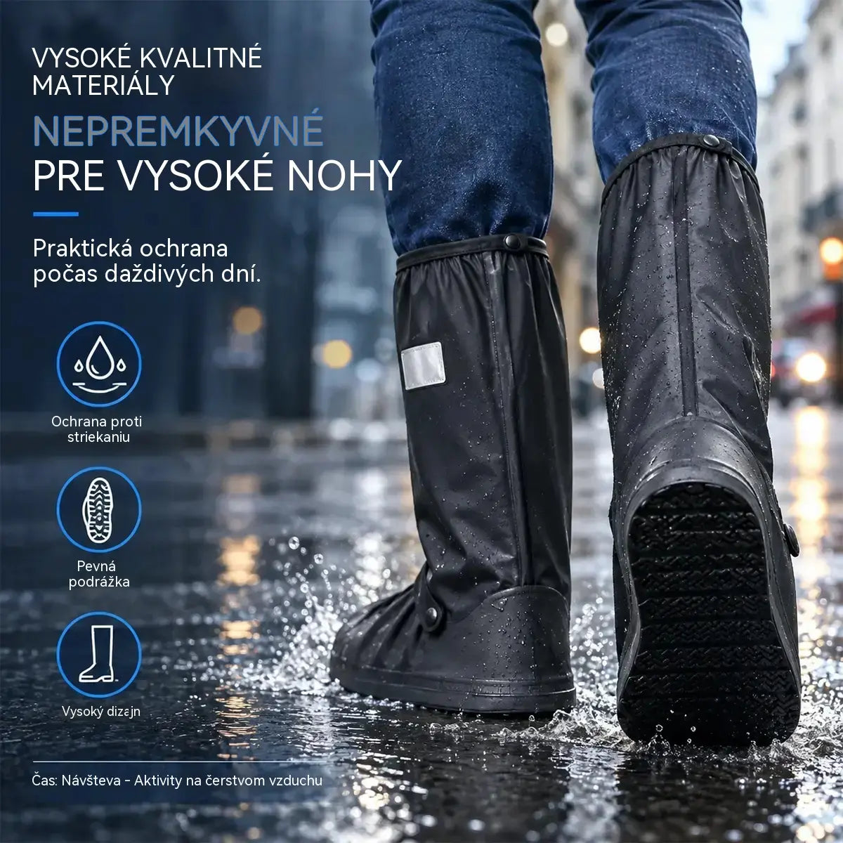 【1 pár】 Zabráňte namočeniu tenisiek! Odolné nepremokavé návleky na topánky: protišmykové a skladacie - ľahko sa nosí v taške 🌧️