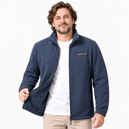【XL-5XL】Nueva chaqueta polar para hombre para otoño e invierno: con cuello alto, cremallera, aislante, gruesa y cálida.