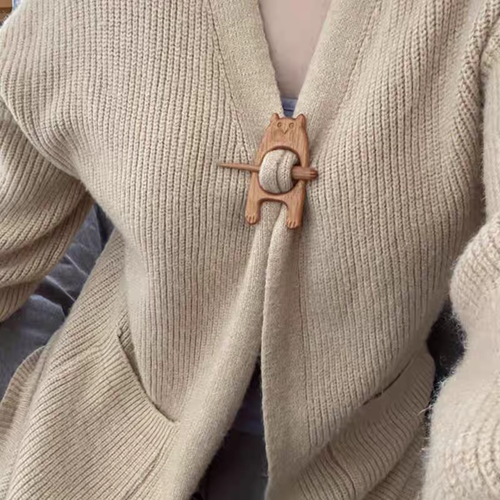 🎁Broche de madera con forma de animal para regalar