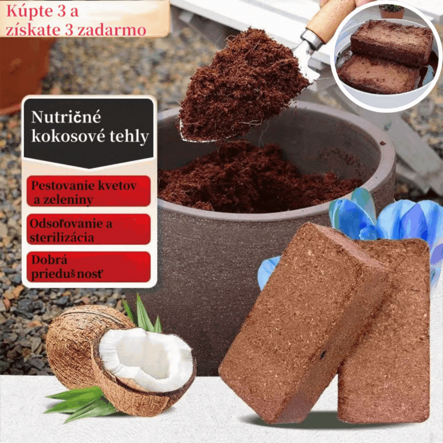🔥🔥【3ks/6ks/9ks】Výživná kokosová tehlová pôda
