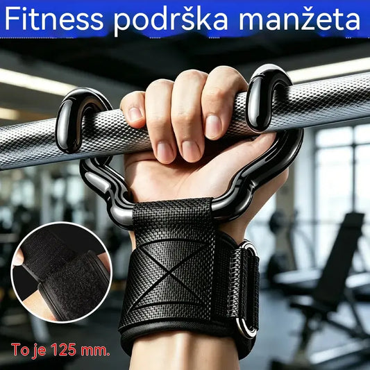 🔥Komplet od 2 fitnes kukice za bodybuilding i dizanje utega, proširena potpora od 125 mm, protuklizne narukvice za ruke, nosivost 250 kg za povlačenja i mrtvo dizanje.