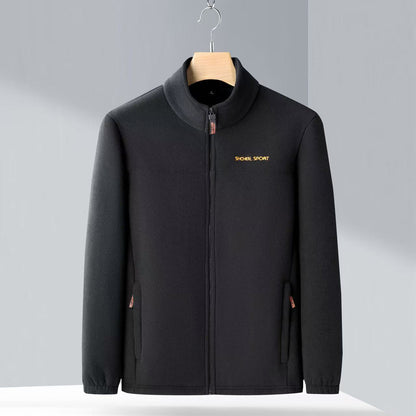 🧥🍂🔥 Chaqueta de forro polar para hombre (otoño e invierno) con cuello alto, para hombres jóvenes y de mediana edad.