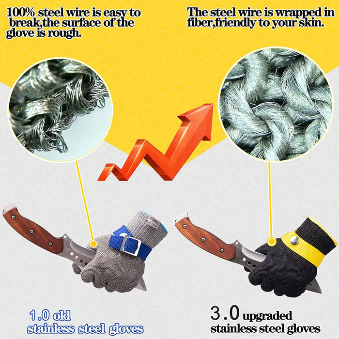 🔥【Compra 1 y llévate 1 gratis】Guante de malla metálica de acero inoxidable de grado alimenticio