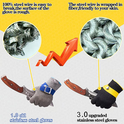🔥【Compra 1 y llévate 1 gratis】Guante de malla metálica de acero inoxidable de grado alimenticio